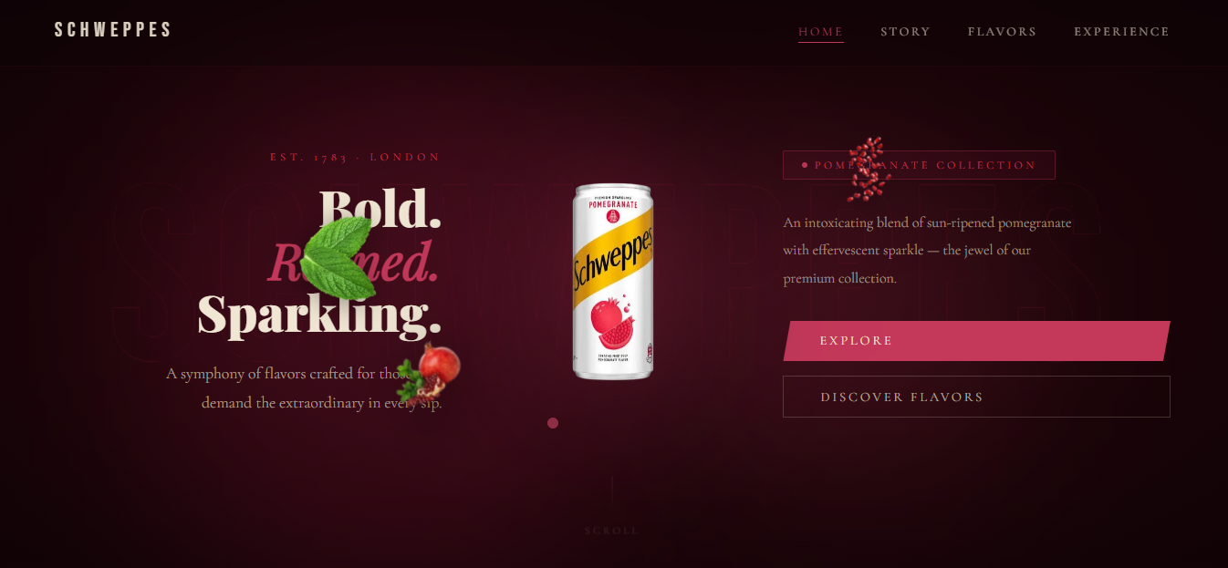 Schweppes Gold — Cinematic UI Website